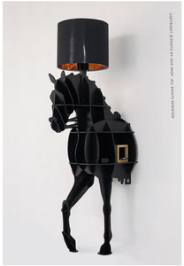 Luxury Horse Statue Wall-Mounted Display Shelf