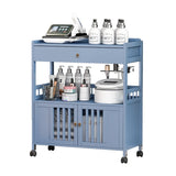 Eco-Friendly Bamboo Storage Cabinet – Natural & Greyish Blue