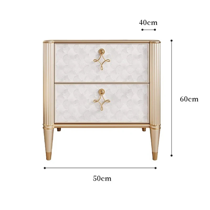 Hollywood Regency Art Deco Revival Nightstand – Luxe Satin Lacquer Finish with Gold Ribbon Bow Handles