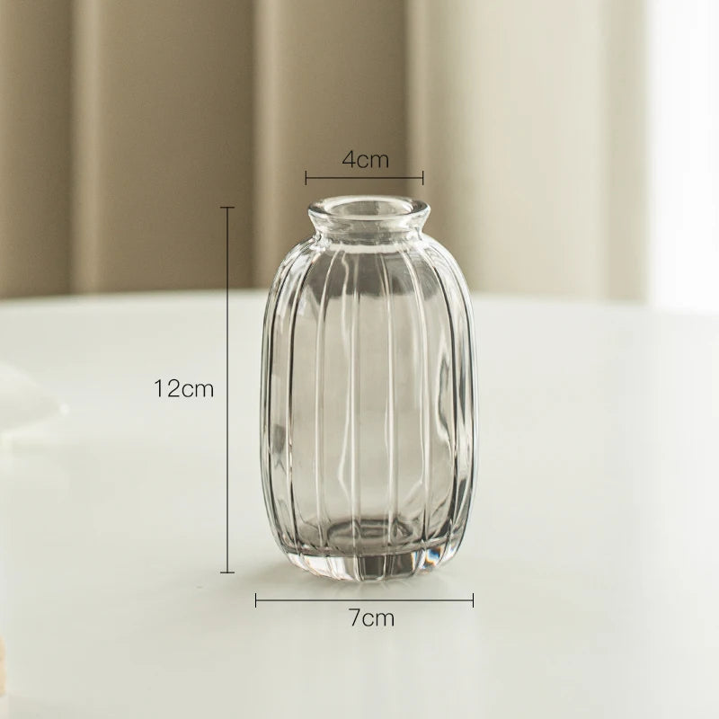 Modern Retro/ Vintage Mini Vases – Transparent & Colourful