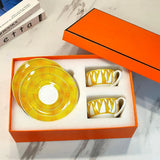 Elegant Bone China Dinnerware Set in Diamond Pattern – Sunshine Yellow