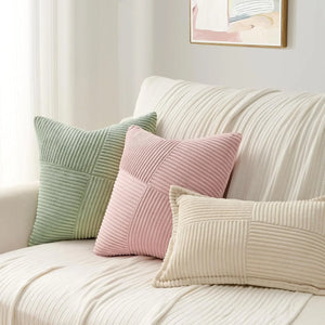 Luxurious Velvet Corduroy Patchwork Pillow Covers – 45x45cm