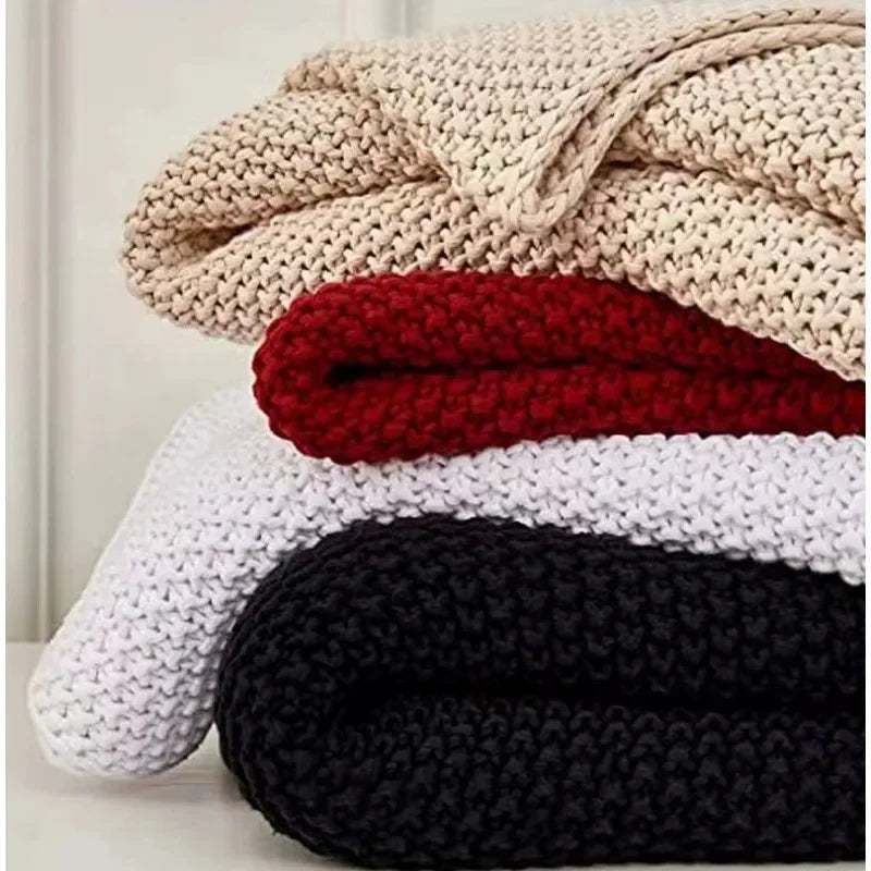 Scandinavian Knit Weave Throw – Modern Classic Comfort