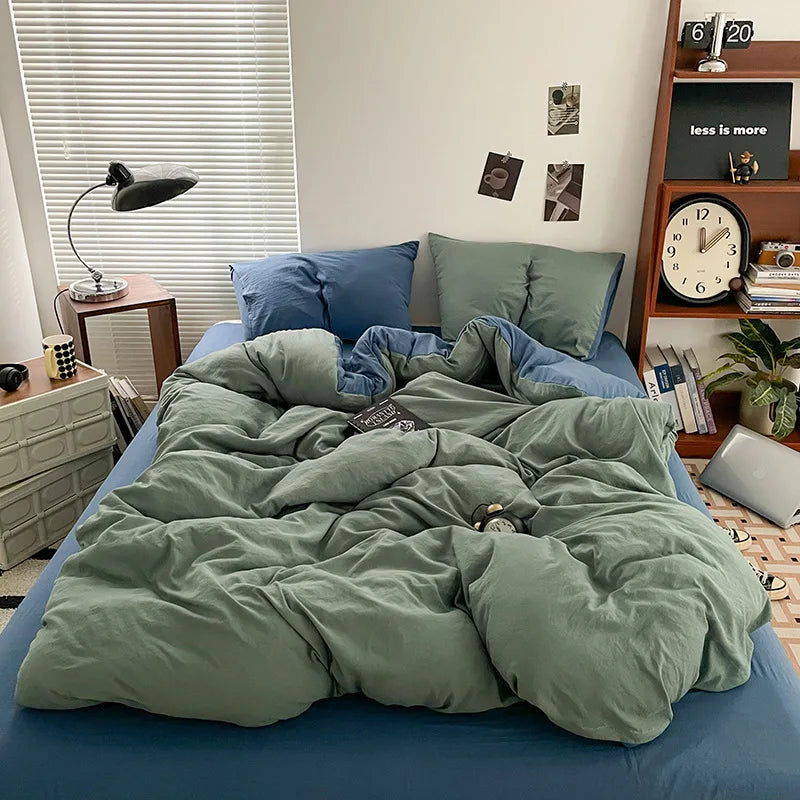 Luxury 100% Pure Linen-Cotton Twill Bed Sheet Set with Duvet Cover & Pillowcases – Soft, Durable, Breathable WHIMSICAL HOME OF CREATIONS