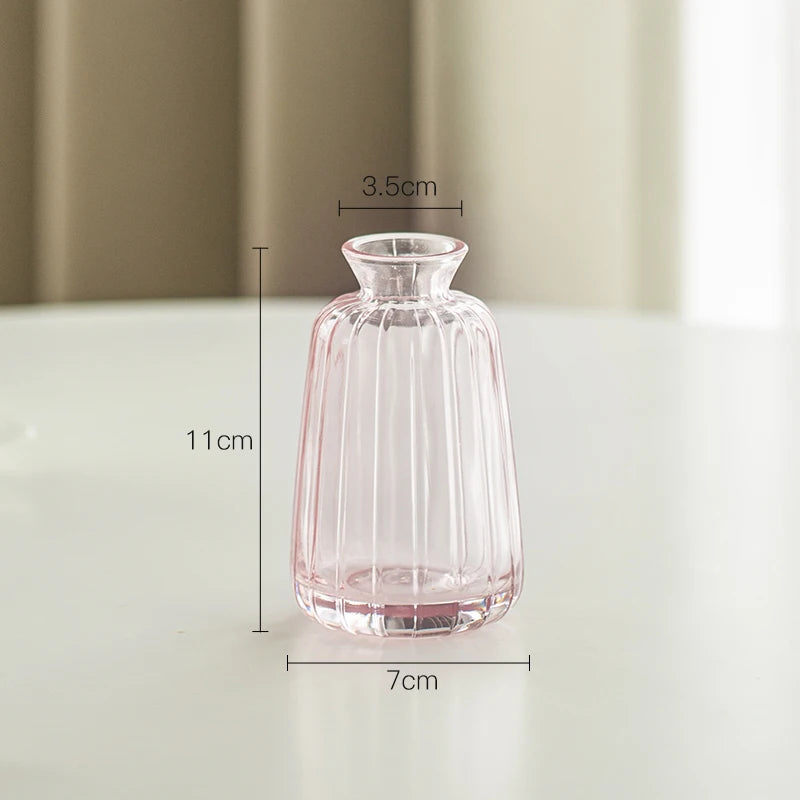 Modern Retro/ Vintage Mini Vases – Transparent & Colourful