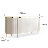 Timeless Marble & Gold Trim Sideboard Cabinet