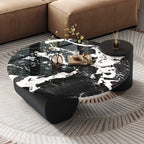 Modern Contemporary Luxury Marble Coffee Table – Minimalist Natural Stone with Solid Wood Frame