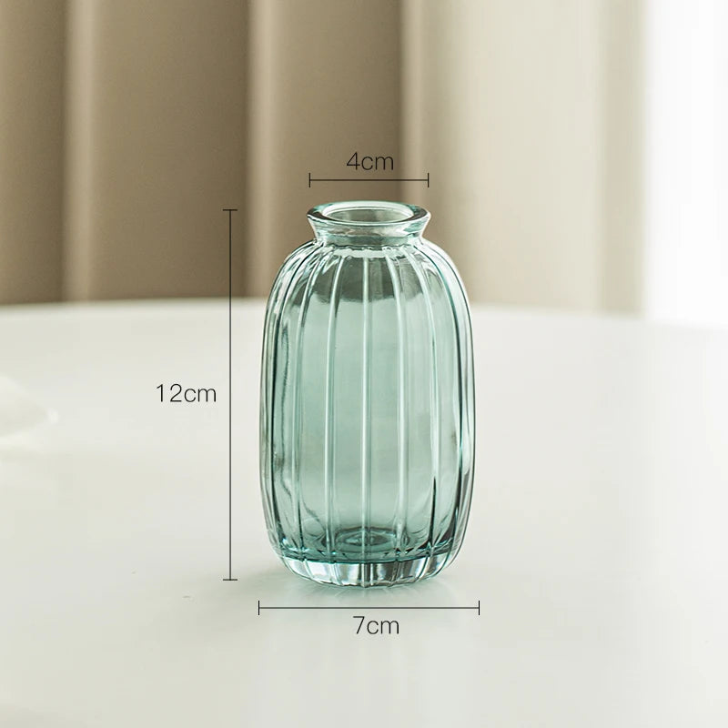 Modern Retro/ Vintage Mini Vases – Transparent & Colourful