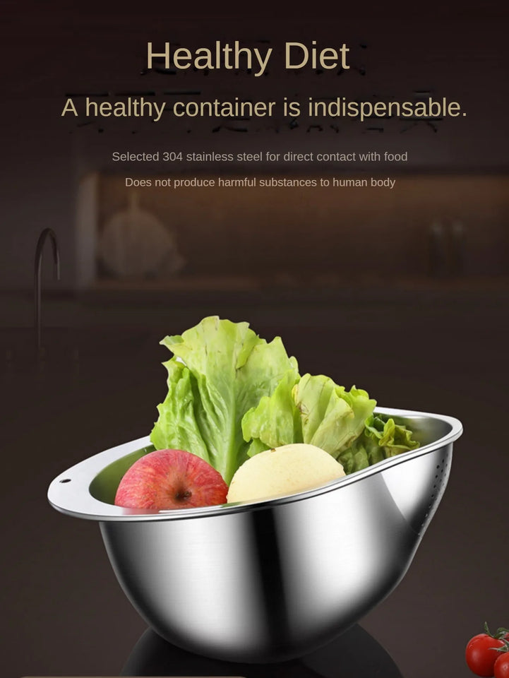 304 Stainless Steel Rice Strainer Bowl for every kitchen task– Practical & Premium Quality
