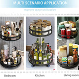 360° Rotating Carbon Steel Spice Rack Organizer – Adjustable Multi-Layer with Suction Cups