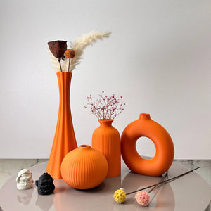 Bohemian Arts 4-Piece Vase Set – Colorful & Creative Home Accent