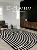 French Retro Art Deco Minimalist Plush Area Rug – Soft, Timeless & Machine-Washable WHIMSICAL HOME OF CREATIONS