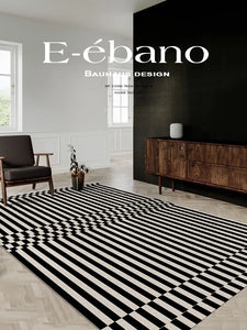 French Retro Art Deco Minimalist Plush Area Rug