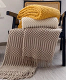 Bohemian/ Country Knitted Weave Blanket Throw –in various colors and sizes