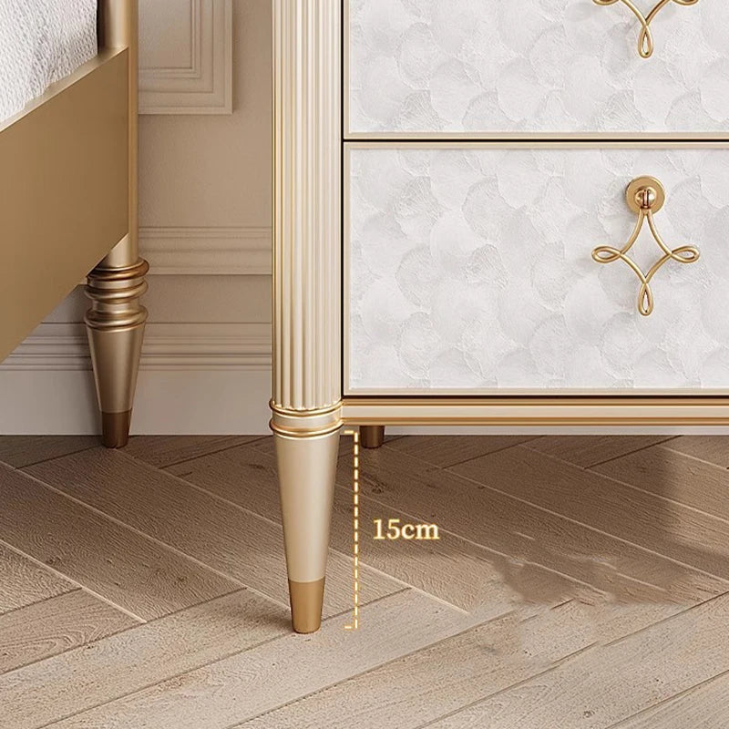 Hollywood Regency Art Deco Revival Nightstand – Luxe Satin Lacquer Finish with Gold Ribbon Bow Handles