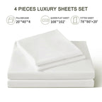 Luxury 300 TC Polyester Microfiber Sheets – Silky Soft, Wrinkle-Free, Deep Pockets, Fade-Resistant 4-Piece Set WHIMSICAL HOME OF CREATIONS