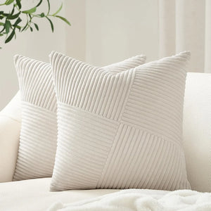 Luxurious Velvet Corduroy Patchwork Pillow Covers – 45x45cm