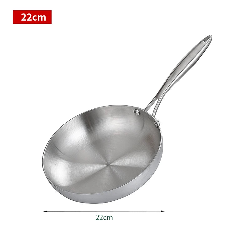5-Ply 304 Stainless Steel Frying Pan – Ultimate Versatility Gas Stove and Induction Cooker