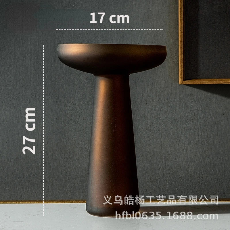 Luxury Frosted Glass Hydroponic Vase – Coffee & Frosted Elegance