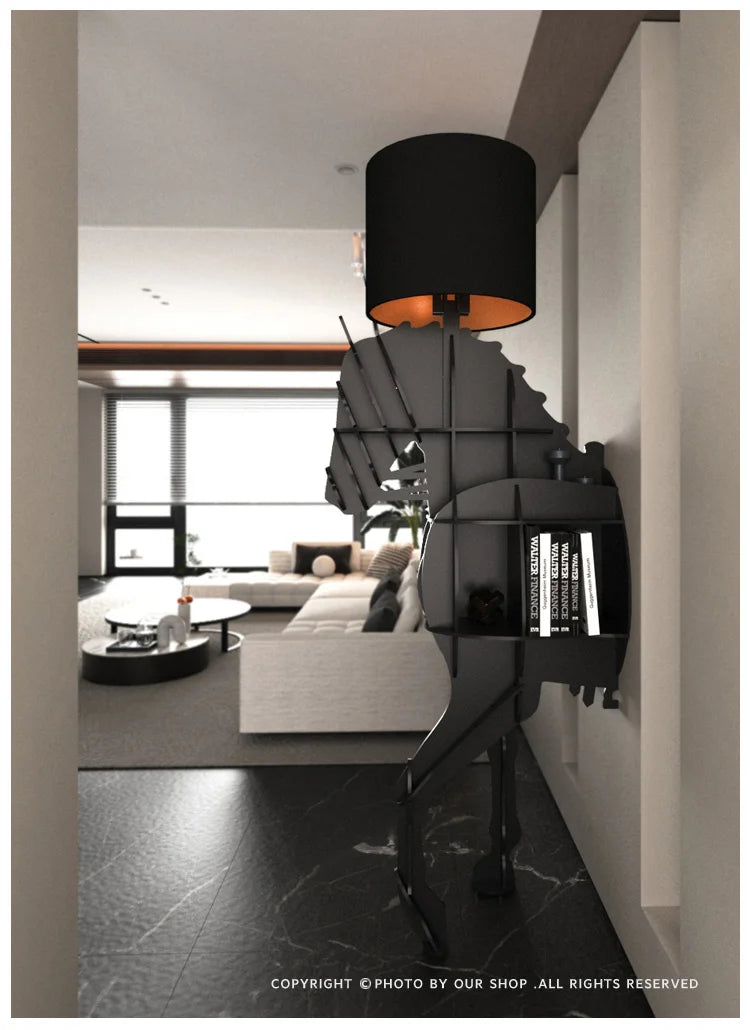 Luxury Horse Statue Wall Shelf – Artistic Wall-Mounted Display Storage