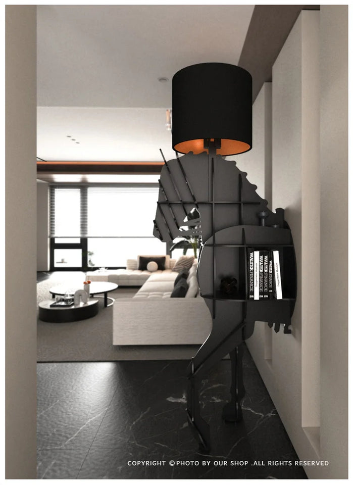 Luxury Horse Statue Wall-Mounted Display Shelf