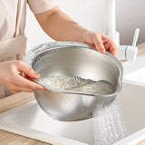 304 Stainless Steel Rice Strainer Bowl for every kitchen task– Practical & Premium Quality