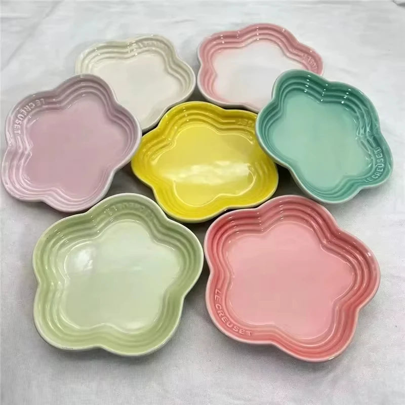 High-Gloss, high-quality Ceramic Blossom Dish – 14 cm in assorted vibrant colours WHIMSICAL HOME OF CREATIONS