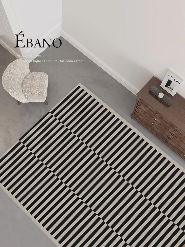 French Retro Art Deco Minimalist Plush Area Rug – Soft, Timeless & Machine-Washable WHIMSICAL HOME OF CREATIONS