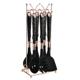 8-Piece Heat-Resistant Silicone Kitchenware Set with Storage Rack