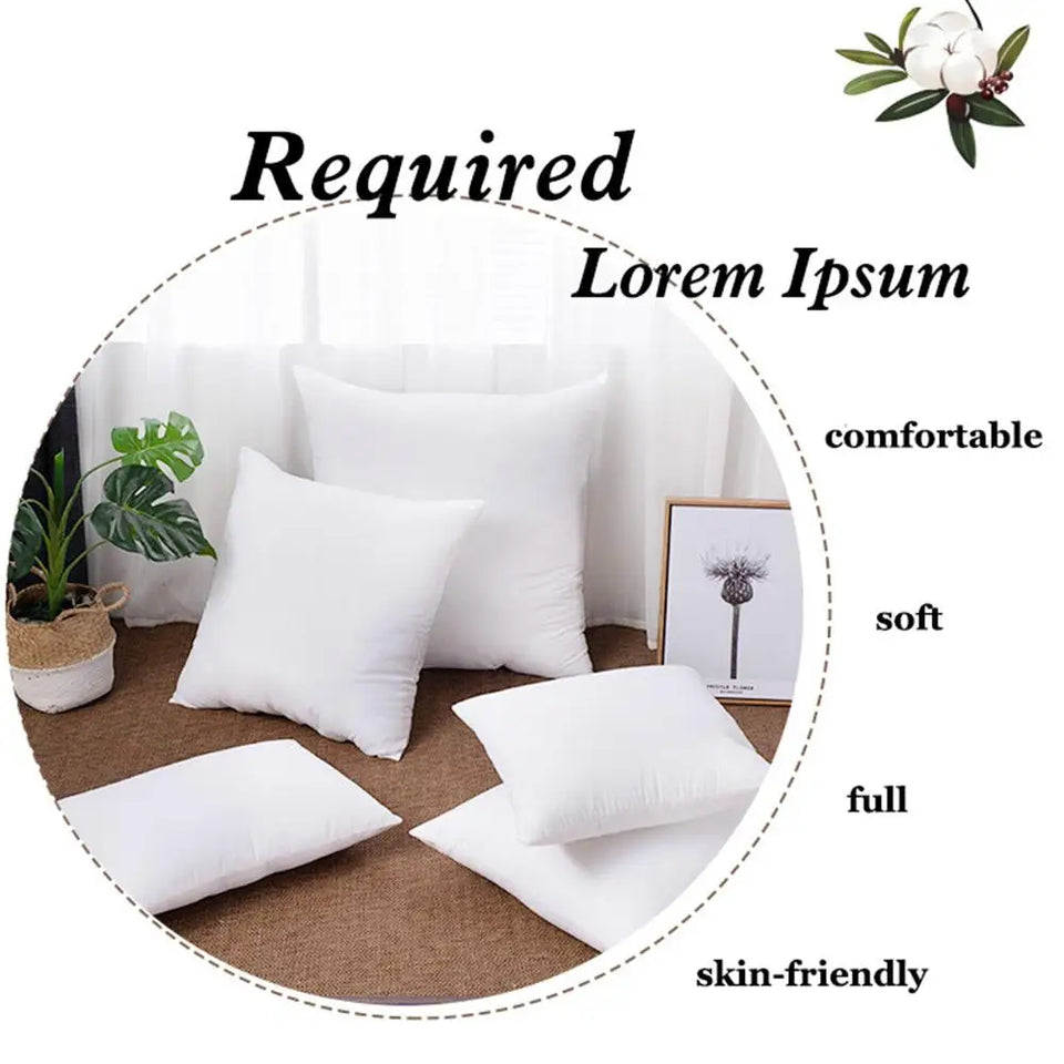 Ultra-Soft Decorative Pillow Inserts – Plush, Anti-Static, Everyday Comfort