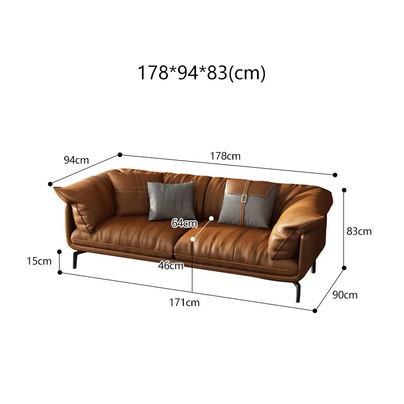 Luxe Leather Statement Sofa – Timeless Elegance and comfort in Every Detail