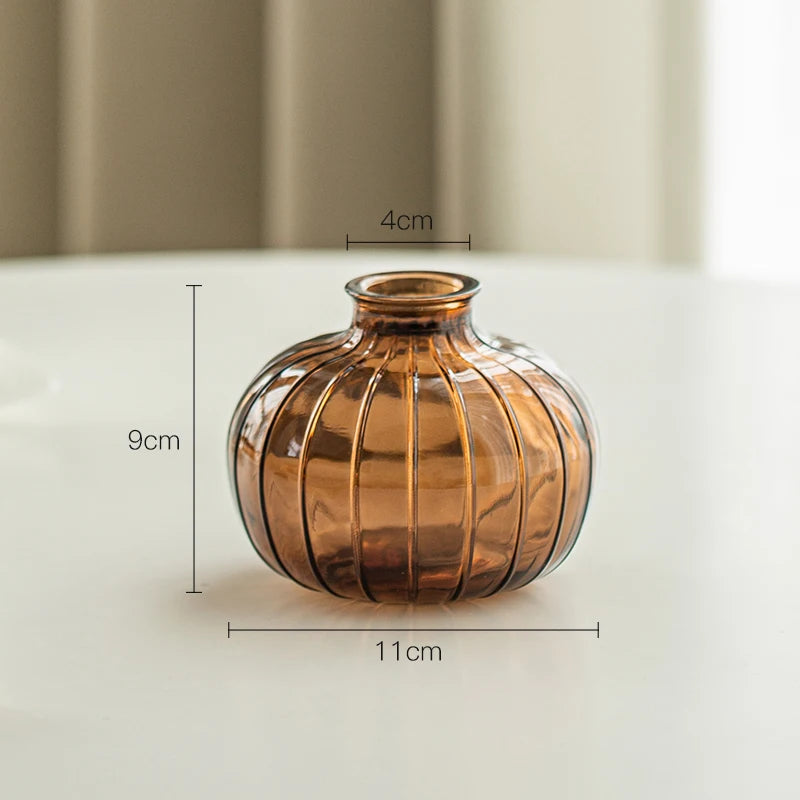 Modern Retro/ Vintage Mini Vases – Transparent & Colourful