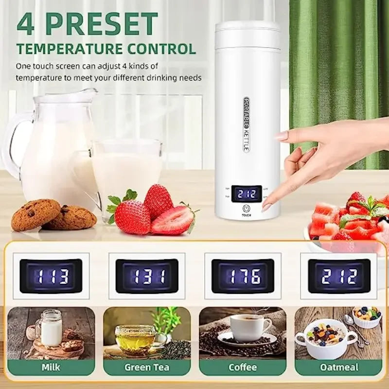 Portable Travel Electric Kettle – 500ml with LCD Display & Precise Temperature Control