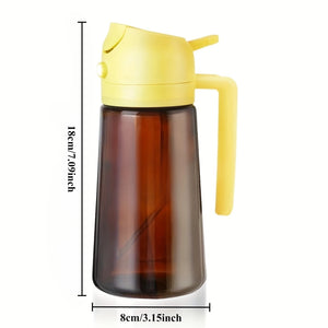 2-in-1 Olive Oil Glass Dispenser – 470ml Light-Blocking Spray & Pour