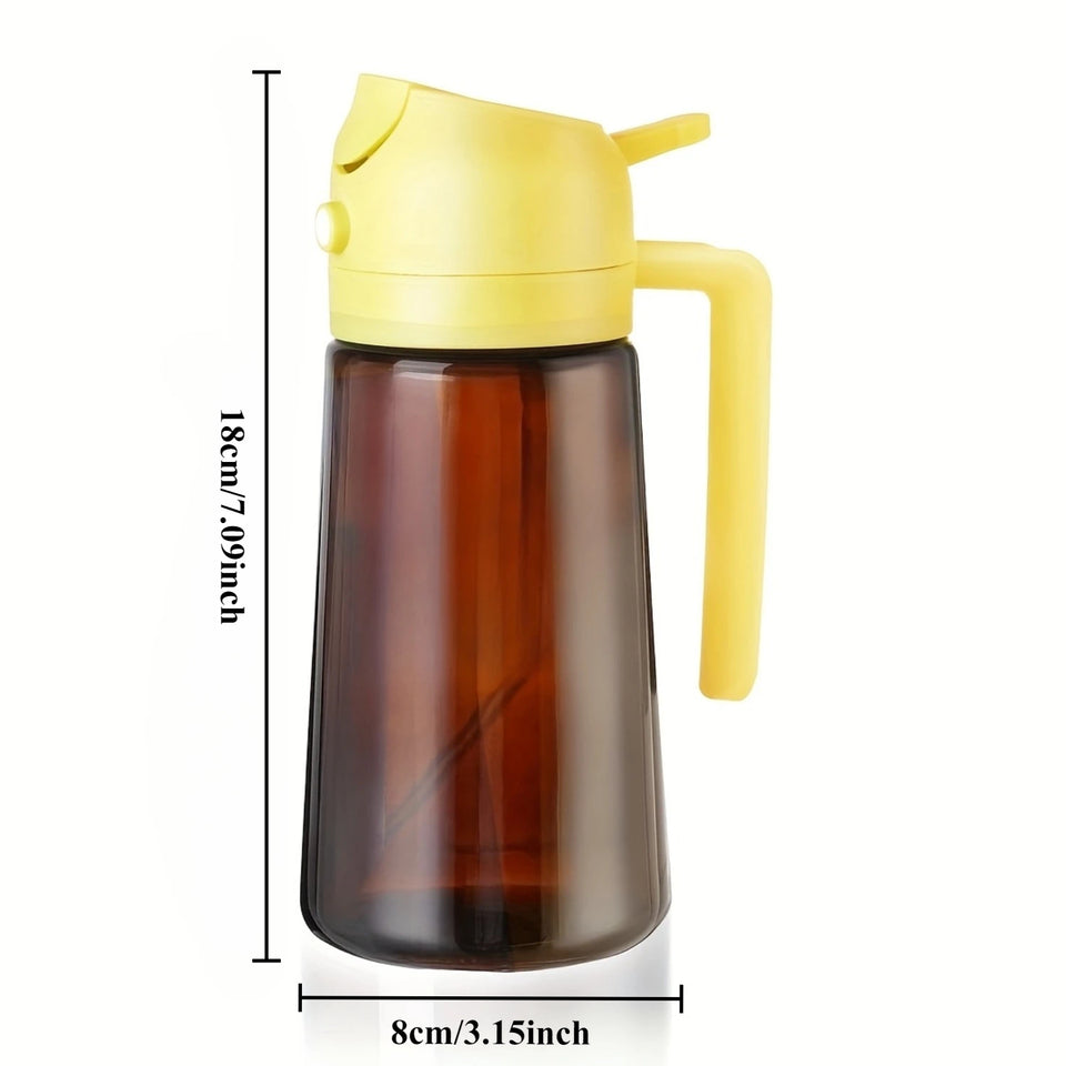 2-in-1 Olive Oil Glass Dispenser – 470ml Light-Blocking Spray & Pour