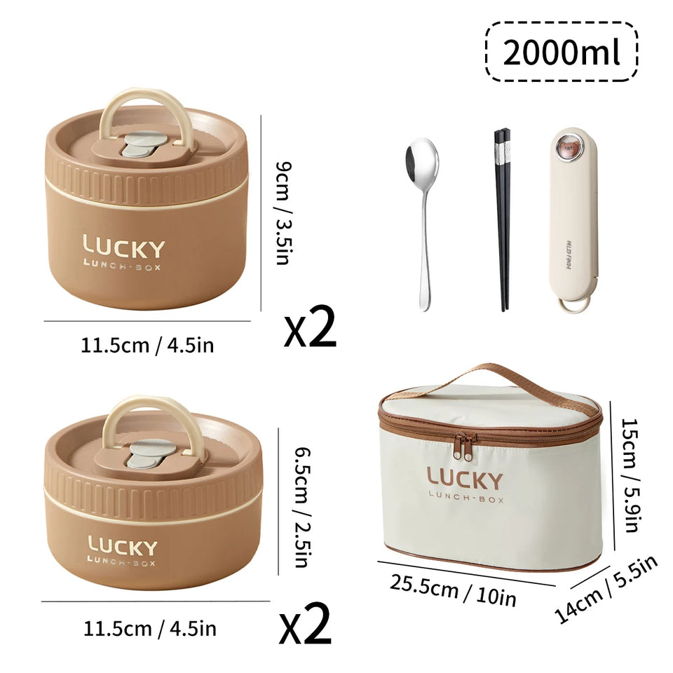 Portable Thermal 304 Stainless Steel Food Containers – Stackable & long term Insulated Microwave Safe