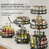 360° Rotating Carbon Steel Spice Rack Organizer – Adjustable Multi-Layer with Suction Cups
