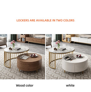 2-Piece Round Coffee Table – Mid-Century Modern Elegance
