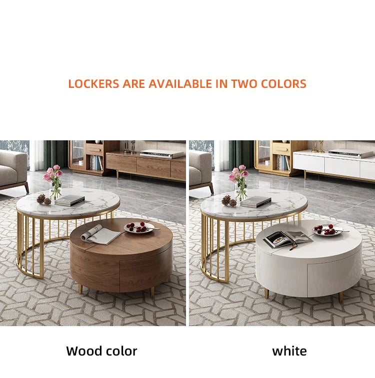 2-Piece Round Coffee Table – Mid-Century Modern Elegance