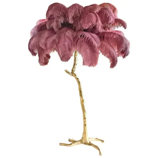 Modern Luxury Ostrich Feather Floor Lamp – Elegant Statement Piece
