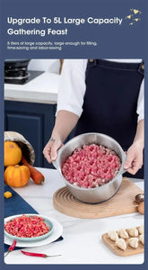 6-Blade Electric Food Processor & Meat Grinder – 5-in-1 High-Power Stainless Steel
