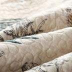 Luxury 500TC Pure Egyptian Cotton Boho Vintage Floral Reversible Bedcover Quilt Set – 3-Piece King & Queen Fit WHIMSICAL HOME OF CREATIONS