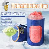 Electric Rechargeable Portable Juicer – 10 Blades with LED Display (Blue & White)