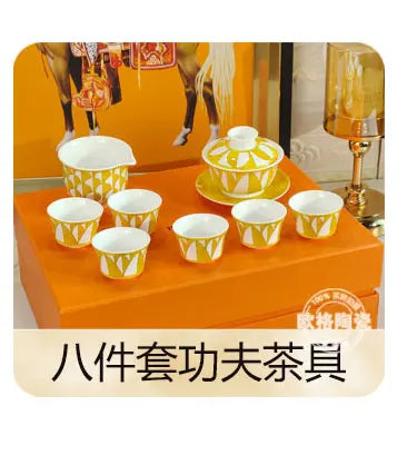 Elegant Bone China Dinnerware Set in Diamond Pattern – Sunshine Yellow