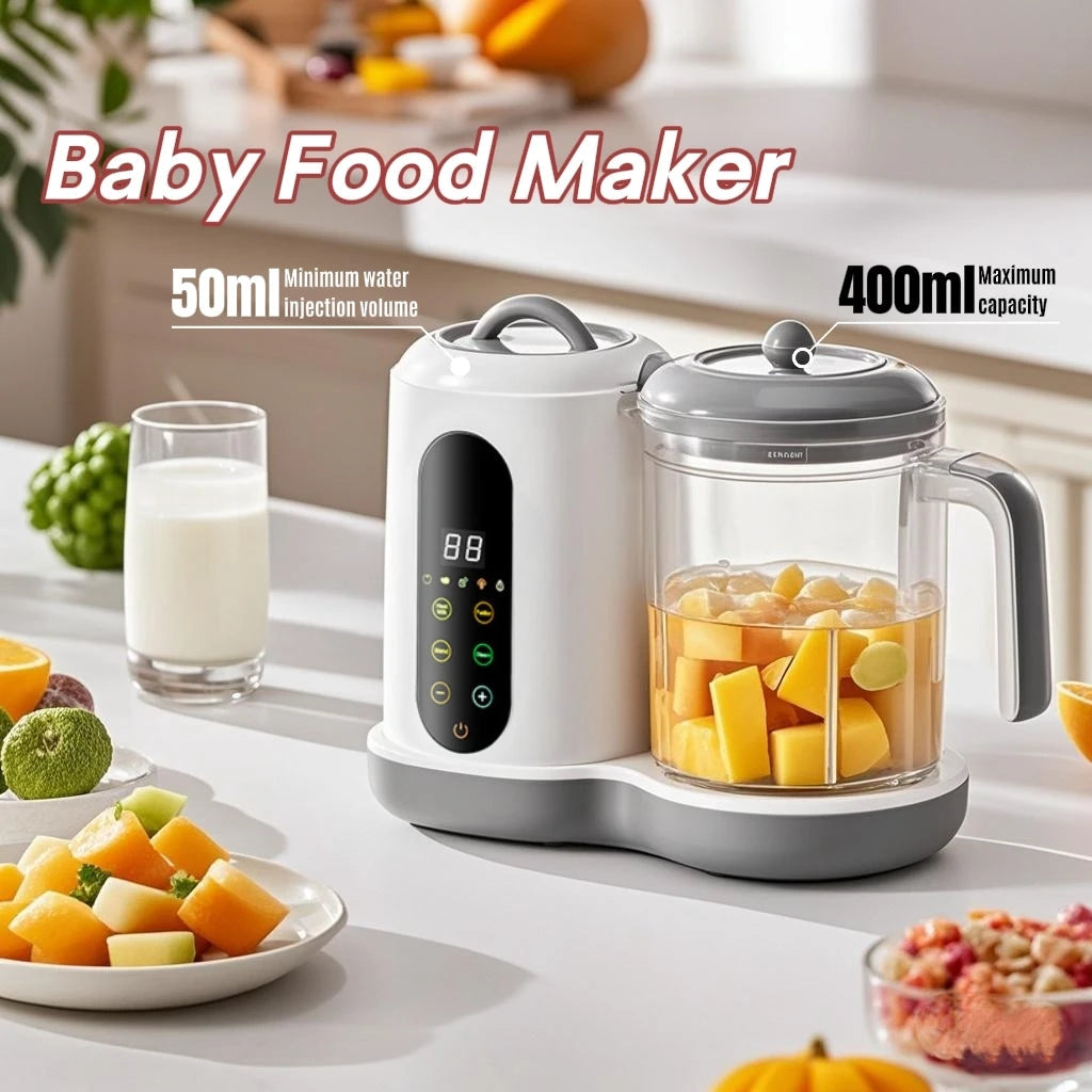 Multi-Functional Baby Food Maker – Steamer, Puree Blender & Milk Warmer with Temperature Display WHIMSICAL HOME OF CREATIONS