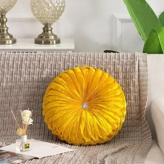 Plush Round Vintage Velvet Decorative Pillows – Vibrant Colours & Classic Charm