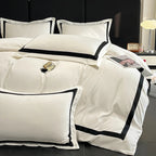 Luxury Hotel-Style Black & White 4-Piece Duvet Cover Set – Thick Brushed 100% Pure Cotton WHIMSICAL HOME OF CREATIONS