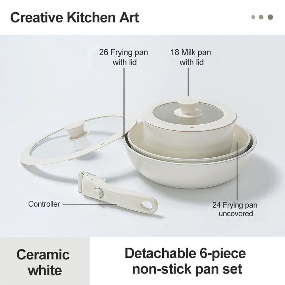 Premium Non-Toxic Porcelain coated Cookware Set — 6 Pieces WHIMSICAL HOME OF CREATIONS