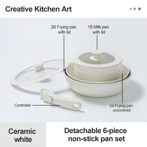 Premium Non-Toxic Porcelain coated Cookware Set — 6 Pieces