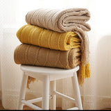 Bohemian/ Country Knitted Weave Blanket Throw –in various colors and sizes